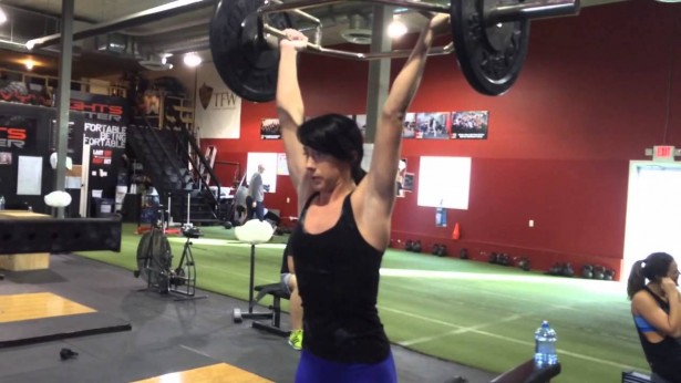 Trap bar overhead press