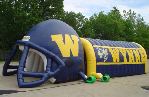 inflatable football helemt tunnel