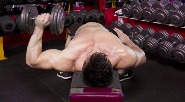 one arm dumbbell bench press