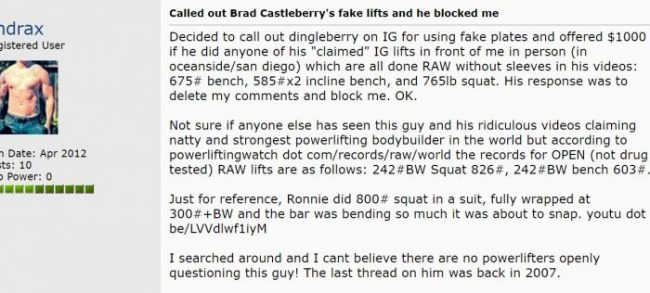 Brad Castleberry called out