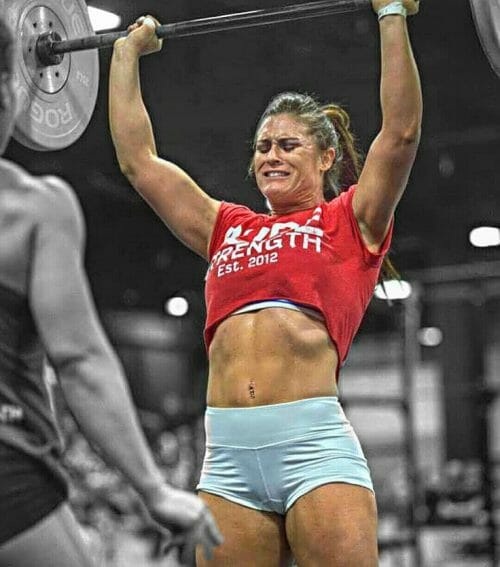 crossfit girl thruster