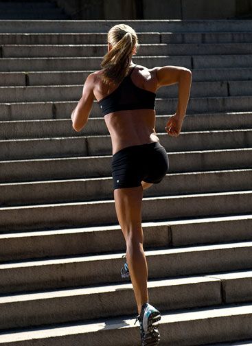 Girl running stairs HIIT