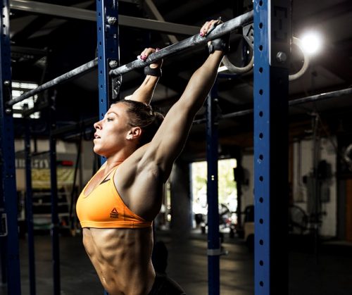 Girl doing pull ups