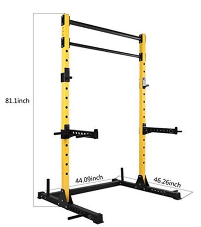 HulkFit Multi-Function Adjustable Power Rack Exercise Squat Stand