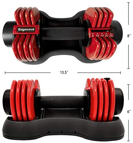 SogaWave 25 lbs Adjustable Dumbbells