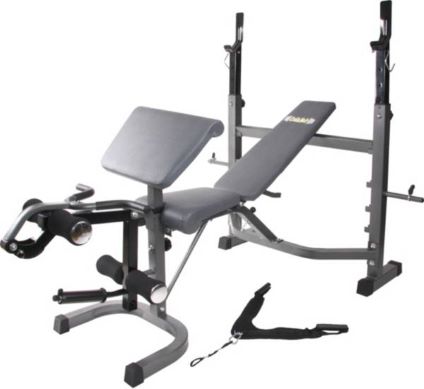 Body Champ Olympic Weight Bench, with Preacher Curl, Leg Developer