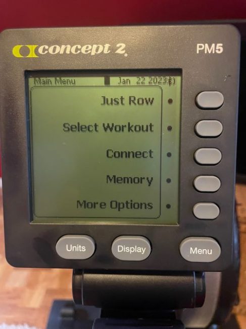 PM5 monitor for concept 2 rower
