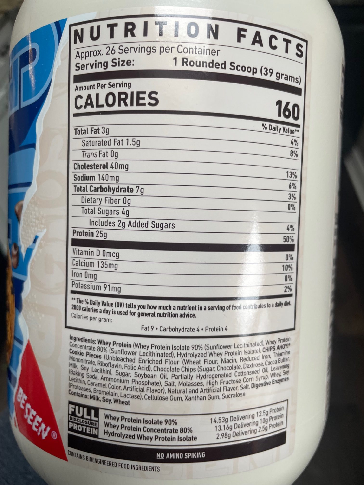 ghost protein powder nutrition facts